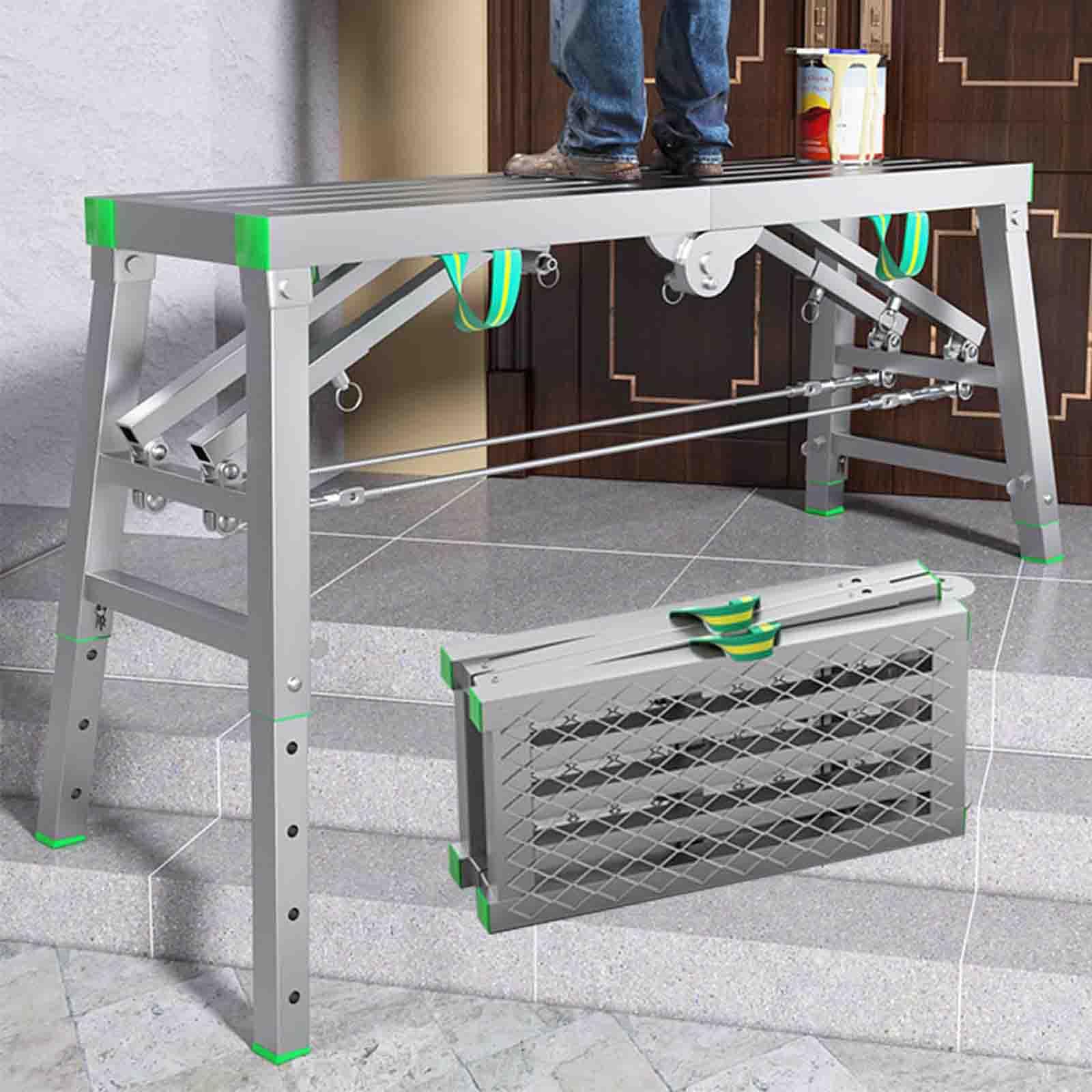 Aluminiowa składana platforma robocza, 362 kg, konstrukcja pojemnościowa do rusztowań z płyt kartonowo-gipsowych i konstrukcji, użyj ciężkiej drabiny Du do miejsc pracy