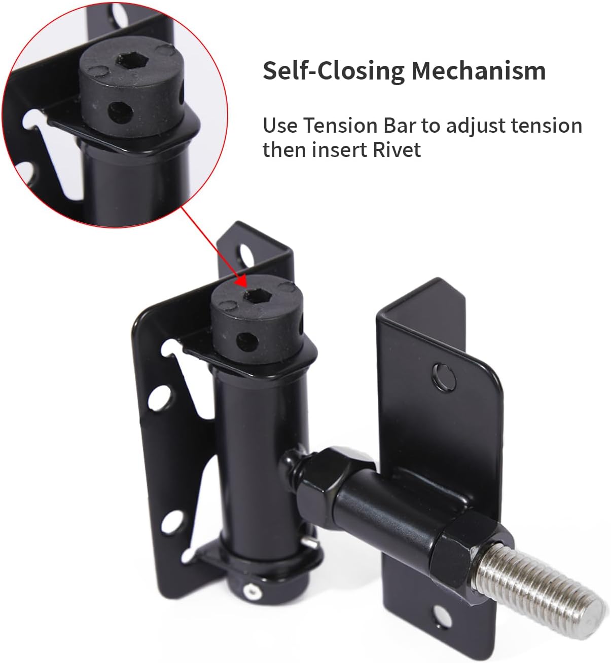 Self Closing Hinges for Vinyl/Wooden Door, Easy to Install and Adjust, Provides Smooth and Quiet Operation, Heavy Duty Made, Pack of 2,Black