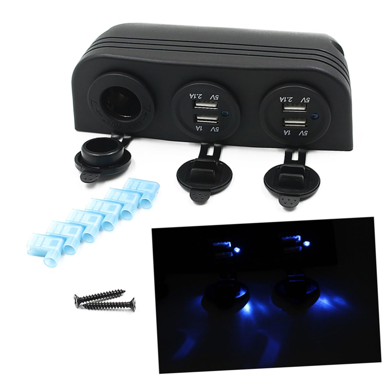 UPKOCH 24v Adaptador De Cargador Mechero De Coche con Puertos USB De Mechero Conexión para Smartphones GPS y Tabletas Instalación Fácil y Material Ignífugo