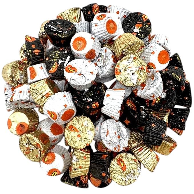 Miniature Cups Assortment-Individually Wrapped 1.5 lbs-White, Dark, and Milk Chocolate Filled With Creamy Peanut Butter That Melts In Your Mouth(24 oz
