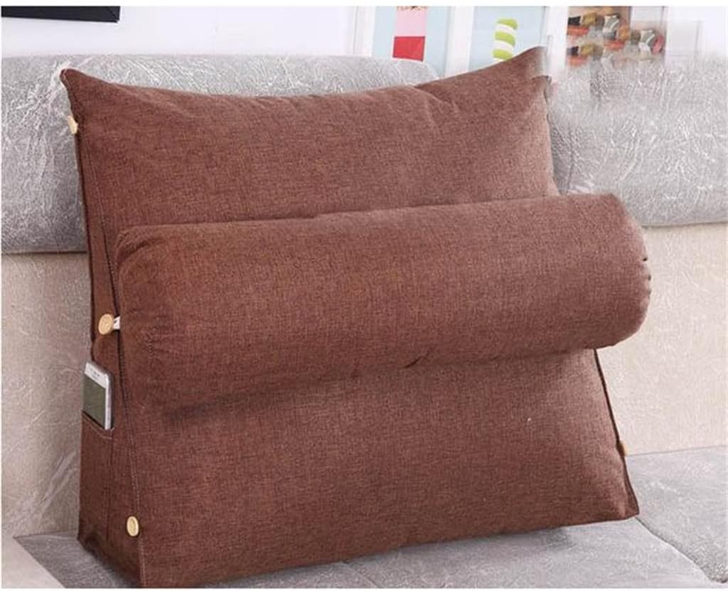 HBJWOV Sofa Cushion Back Pillow Bed Backrest Office Chair Support Waist Lounger TV Reading Lumbar Home Decor(Black,L)