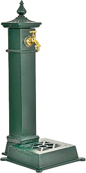 Sungmor Cast Iron Outdoor Water Column with Faucet, Freestanding Floor Mounted Hydrant Water Tap, Decorative Fountain with Faucet Retro Water Column for Garden Farm Pasture Backyard Irrigation Washing