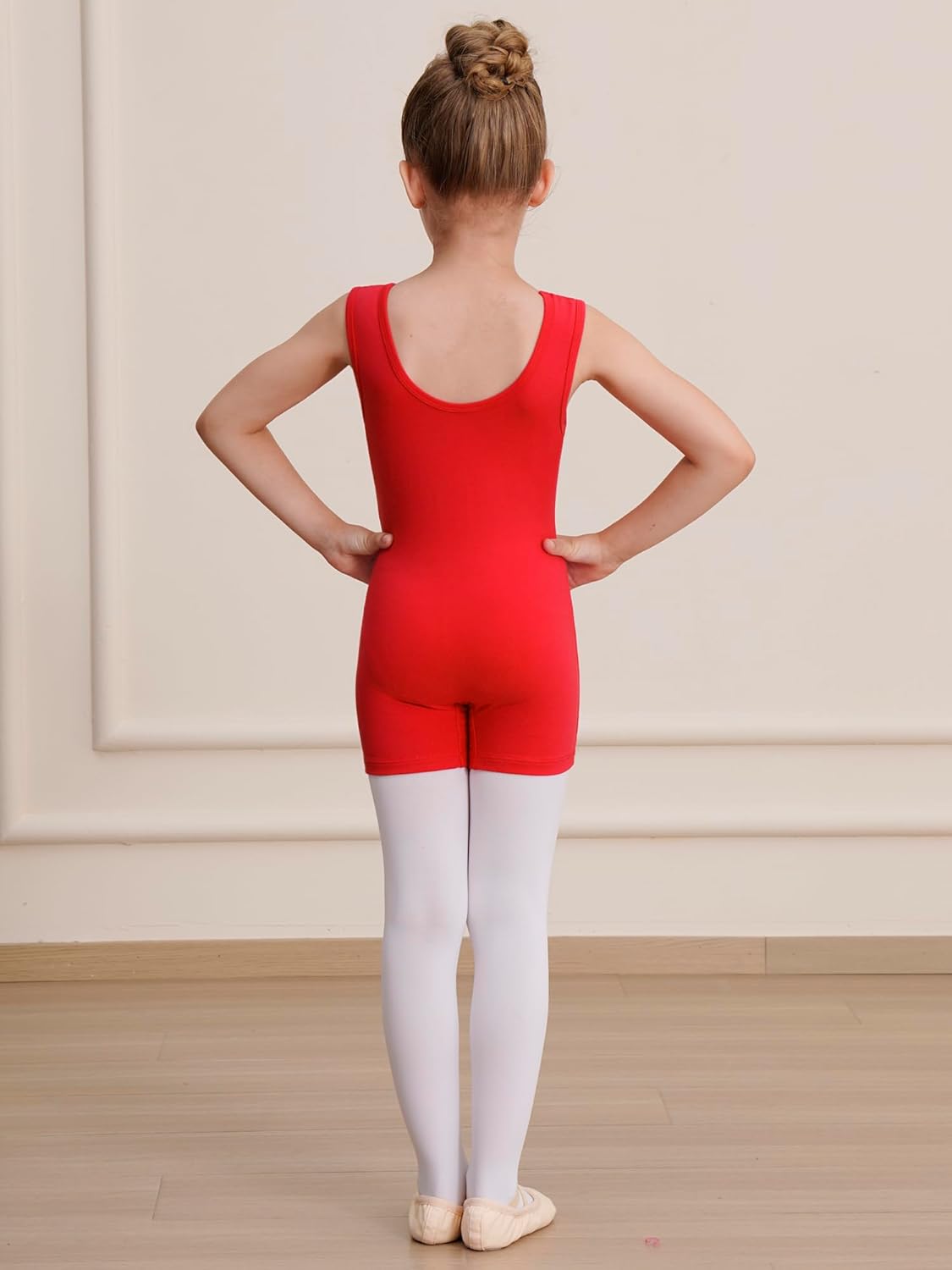 WEGETIT Gymnastics Leotards for Girls Sleeveless Black Leotard Toddler Dance Tank top Biketards with Shorts Kids Bodysuit - Image 4