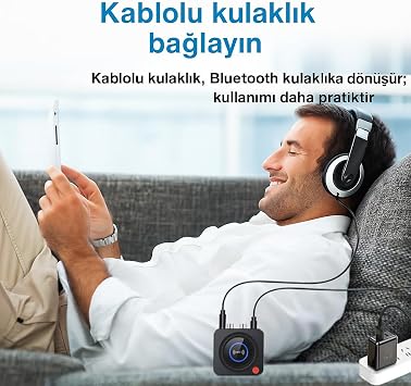 Coverzone Bluetooth Receiver, Bluetooth Adapter for HI-FI, Blue tooth Receiver for Speakers, Home Stereo System (3.5mm AUX, RCA, TF, NFC) C52