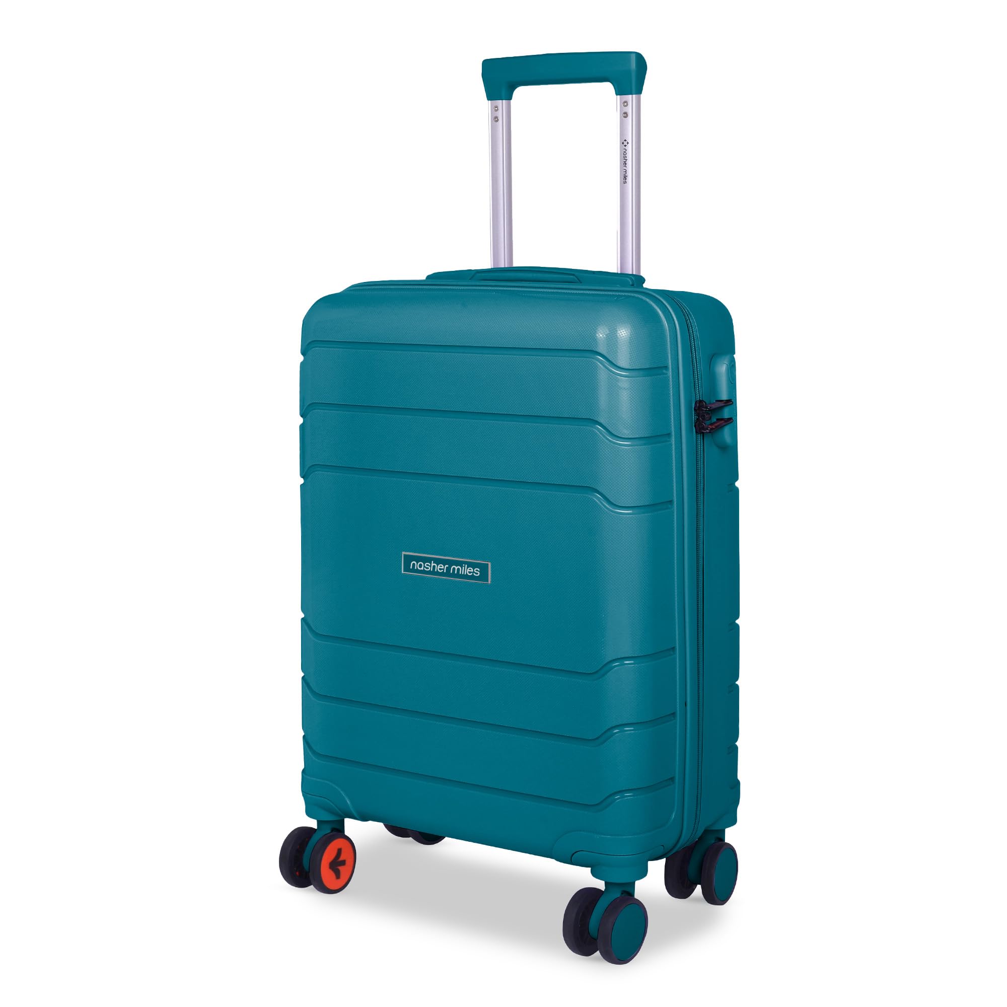 Lisbon Hard-Sided Polypropylene Cabin Luggage 20 inch | 55cm | 8 Wheels Small Trolley Bag for Travel | Suitcase (Green)