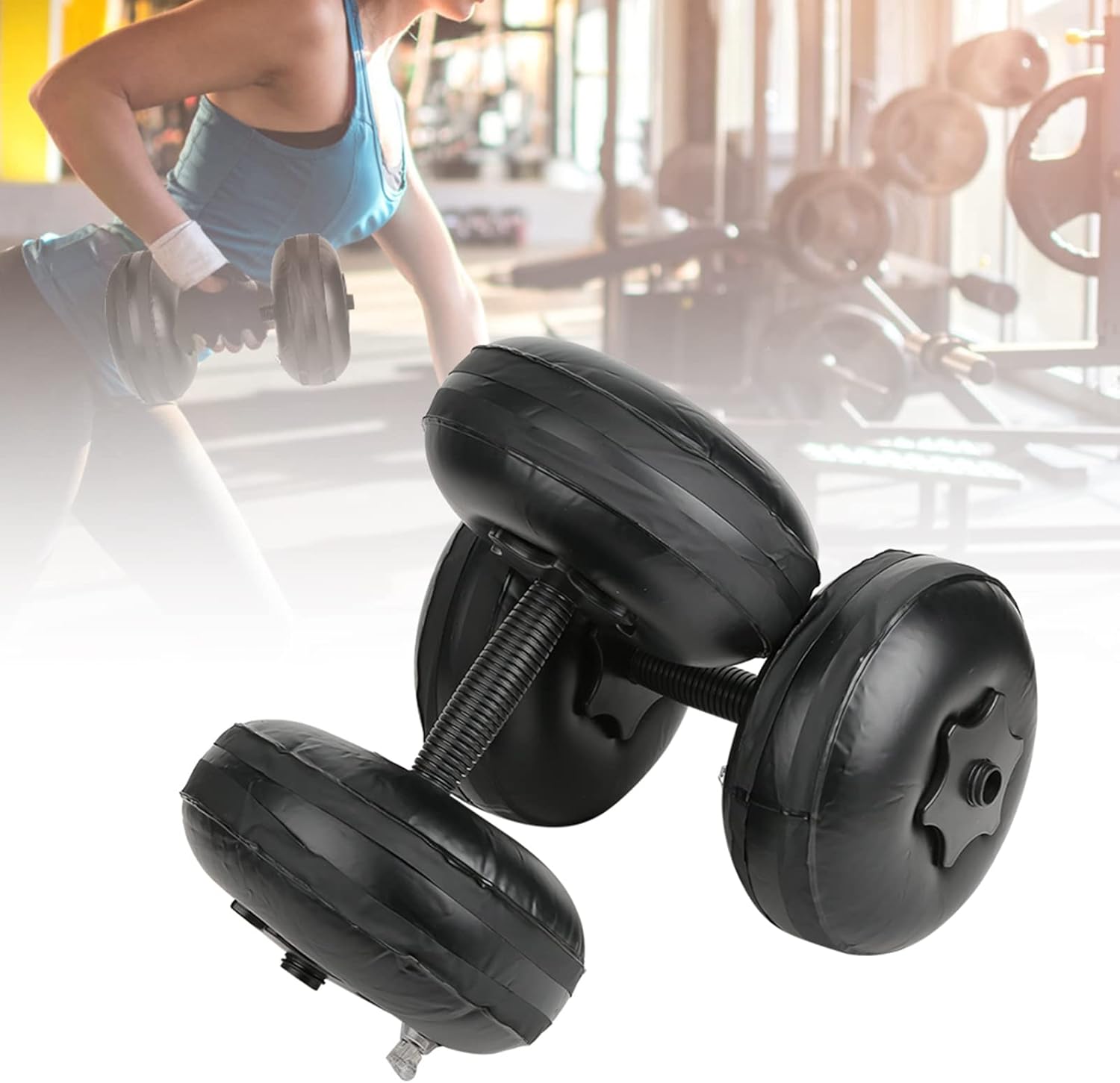 Water Filled Dumbbells Set, 8-10kg Portable PVC Travel Dumbbells, Adjustable Fitness Dumbbell Yoga Dumbbells for Workout, Fitness, Body Building and Shaping
