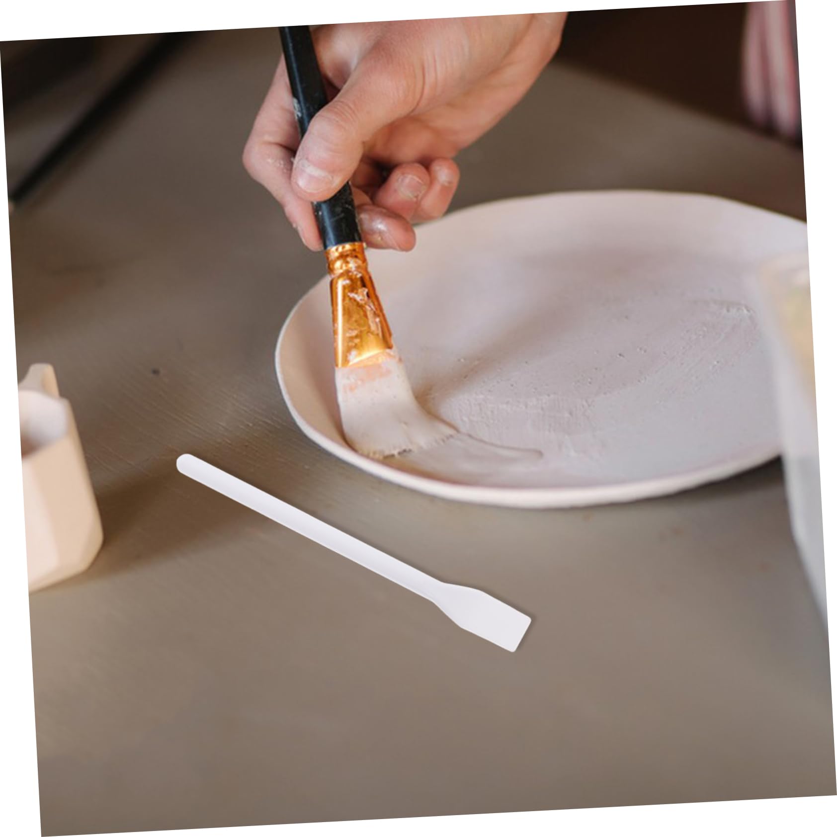10pezzi Spatole in Plastica Per Colla Applicatori Cosmetici Strumenti Di Miscelazione Per Utensili Per Artigianato Trucco Cura Della Raschiamento Da Barattoli