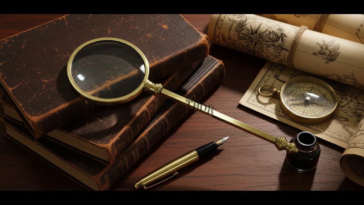 Magnifying Glass with Long Brass Handle, Handheld Magnifying Glass Lens, Antique Magnifier, Reading, Inspection, Coin & Stamp Inspection, Astrologer, Low Sight