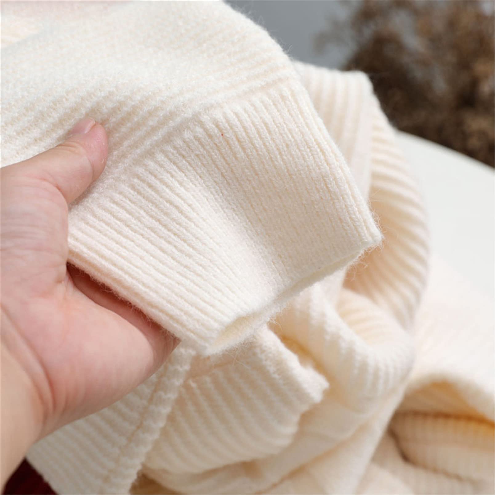 Kobiety golf oversize kaszmirowy sweter swetry damskie luźne skręcone długie rękawy dzianinowe swetry top, Czerwony, Rozmiar uniwersalny