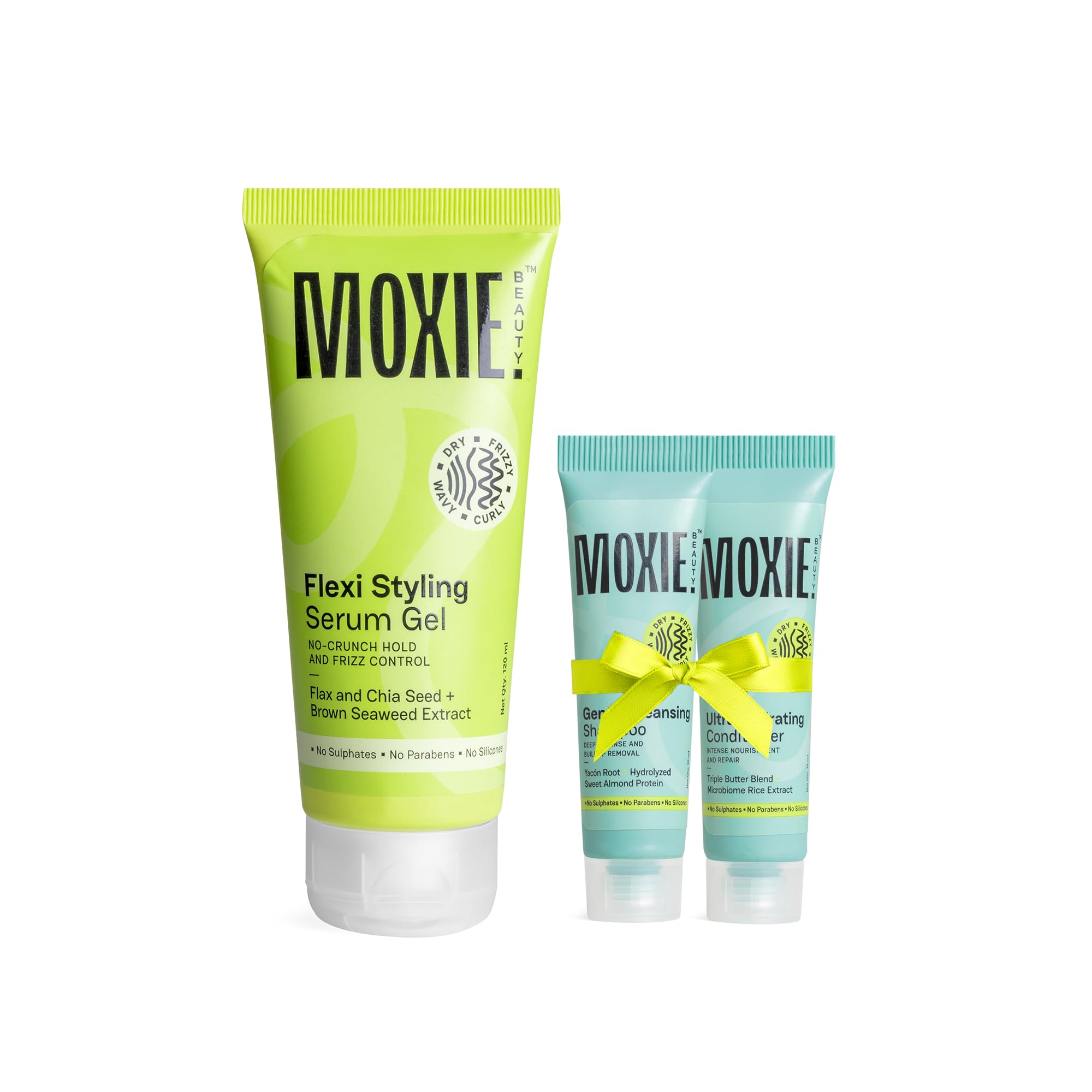 Moxie Beauty Flexi Styling Serum Gel - Medium Hold & 94% Users Reported Frizz Reduction | Non-Crunchy, Non-Sticky | For Frizzy, Dry, Wavy, Curly Hair | Sulphate, Paraben & Silicone Free | (120ml, Flexi Styling Serum Gel)