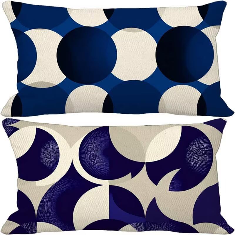 Housses Coussin Extérieur Imperméables 70x90 Bleu Anti-Taches pour Canapé et Terrasse