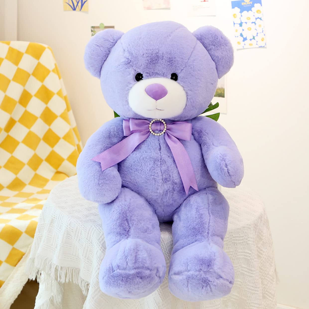 大きいベアぬいぐるみ 紫色70cm