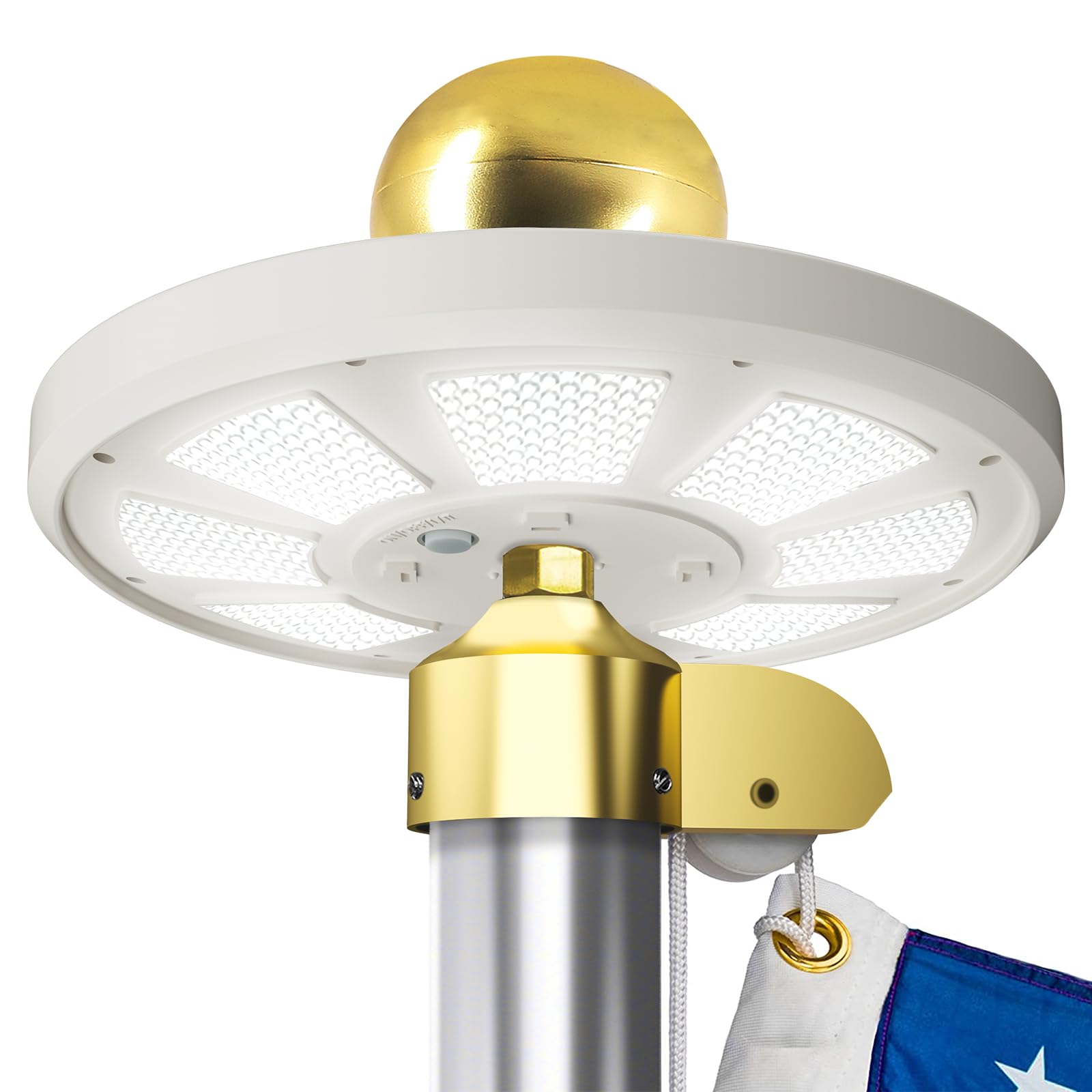 HOOPLE Flag Pole Light Solar Powered - 136 LED Solar Flag Light for Flag Pole, Adjustable 2 Lighting Mode, Light Up American Flag Outdoor with Solar Flag Pole Light from Dusk to Dawn for 12 Hours