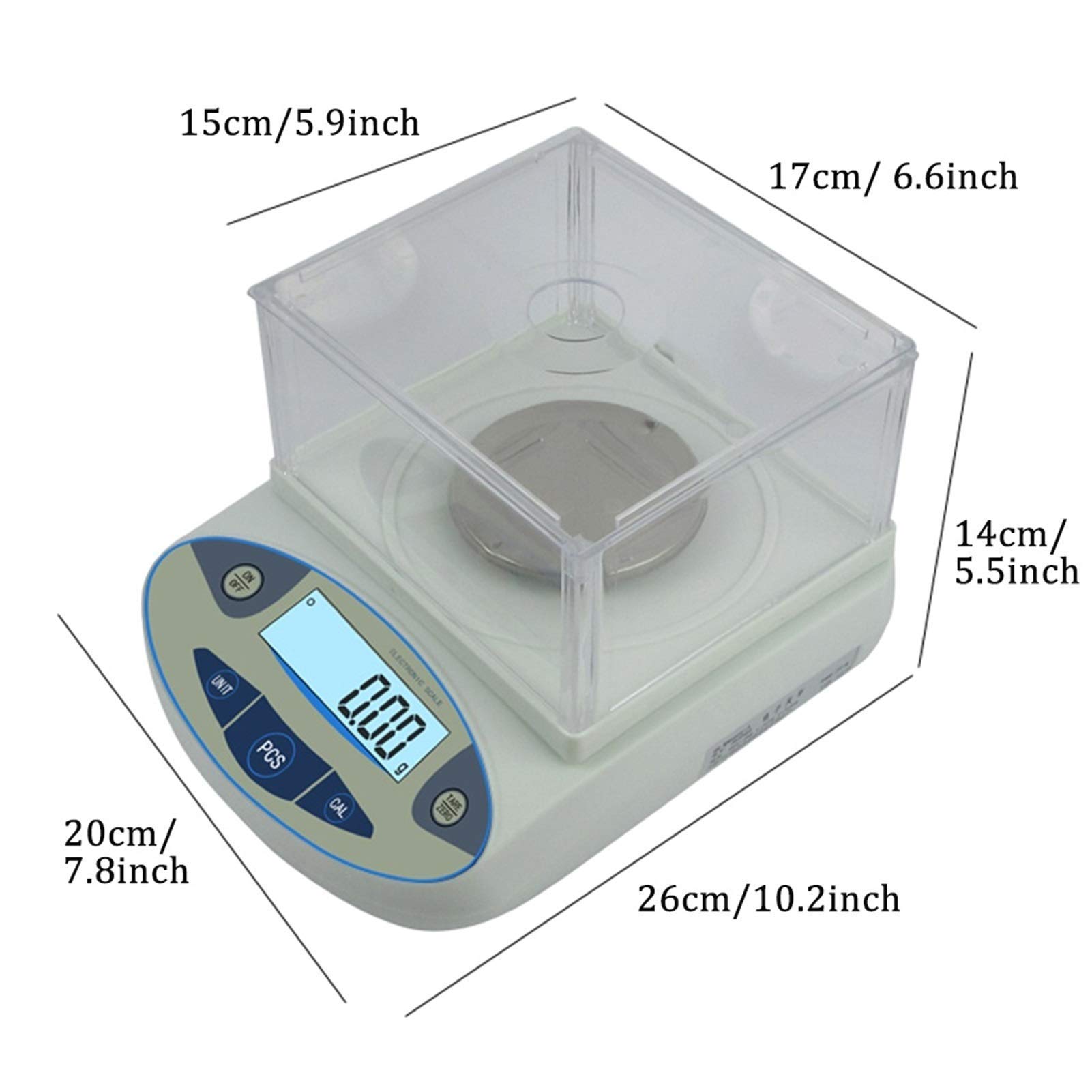 0.001g 0.01g Bilancia da Laboratorio di precisione Bilancia analitica di precisione Bilancia Elettronica con Parabrezza Bilancia scientifica per Gioielli digitali