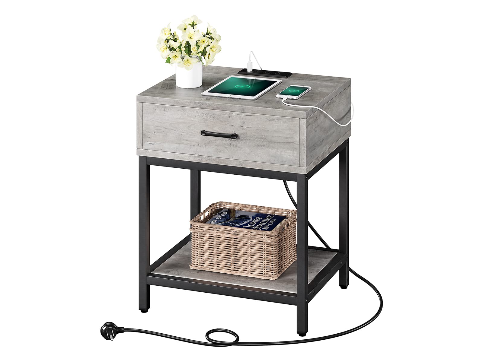 Alkmaar nightstands, Grey