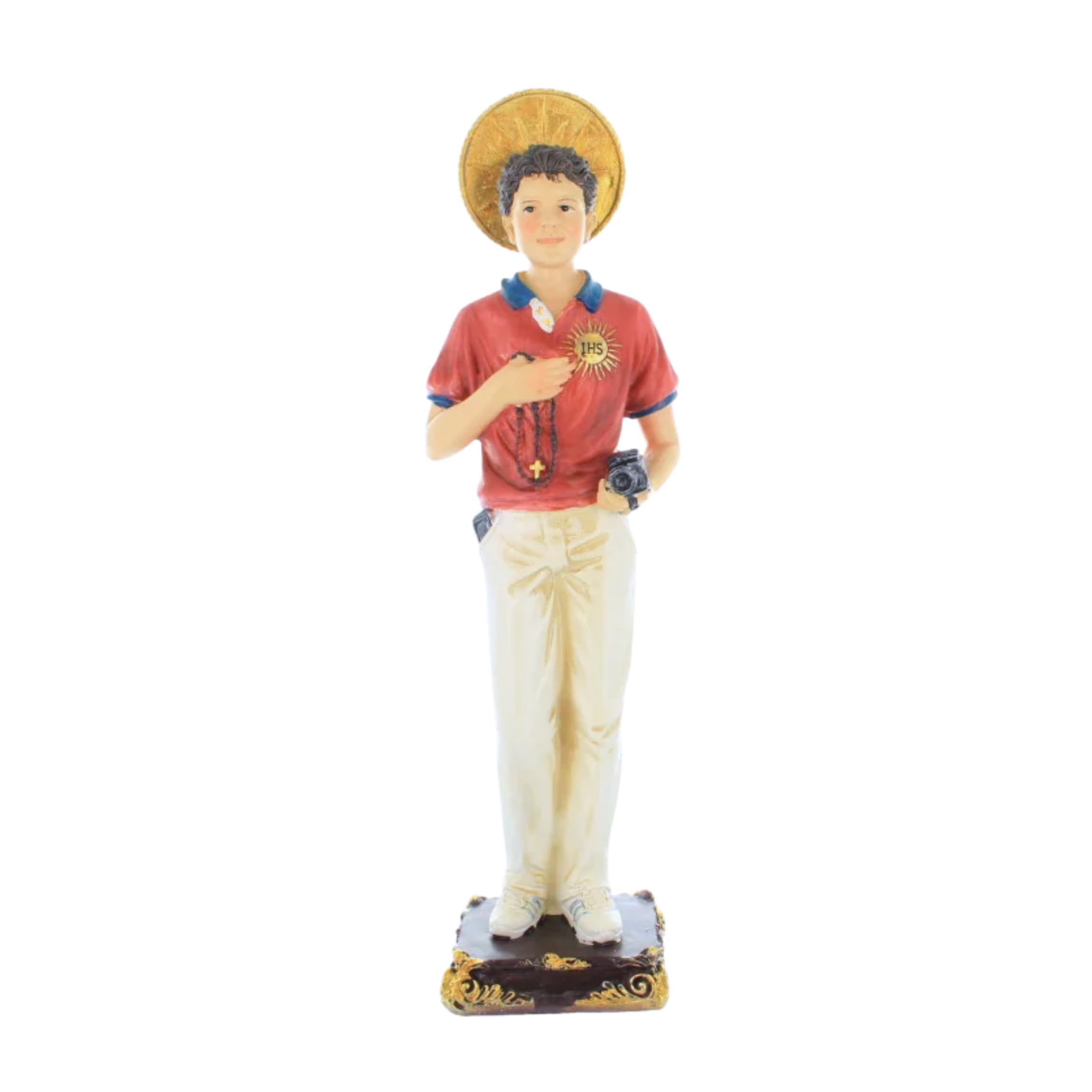 Palais Du Rosaire Carlo Acutis Statue 30 Cm - Statue Of Saints - Christian Worship Resin
