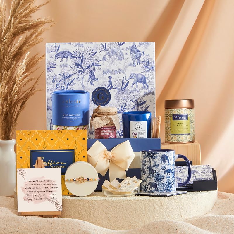 THE GIFT STUDIO.COM | Roots & Rituals Rakhi Hamper for Brother | Tree of Life Rakhi, Herbal Tea, Organic Honey & Premium Gift Box | Raksha Bandhan Gift-image-29