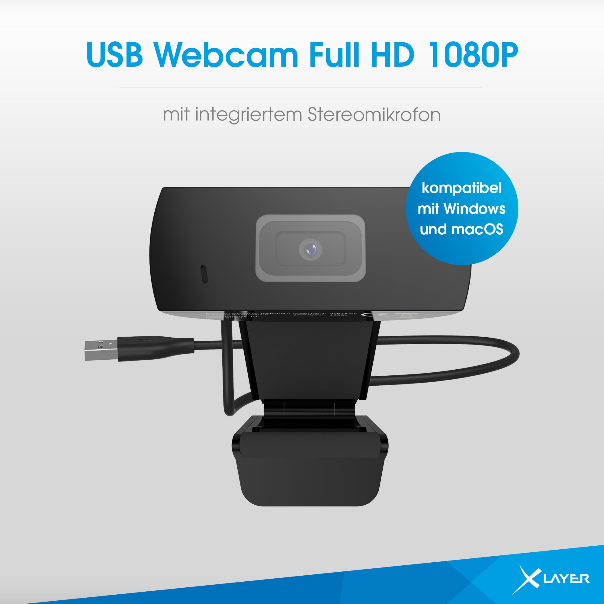 Xlayer Kamera internetowa USB Full HD czarna