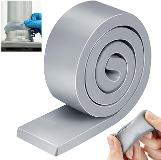 ElectricWise Moldable Silicone Putty - Non-Hardening Waterproof Duct Seal for Leaks, Heat Resistant -80°F to 500°F, 1.5ft x 1in Grey Roll