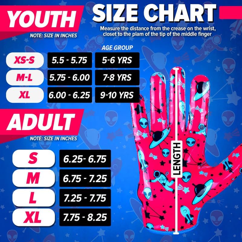 Miniatura 4 de Guantes de fútbol prémium para niños, jóvenes y adultos, receptor adhesivo prémium con tecnología de ajuste adaptable, rendimiento de ultra agarre