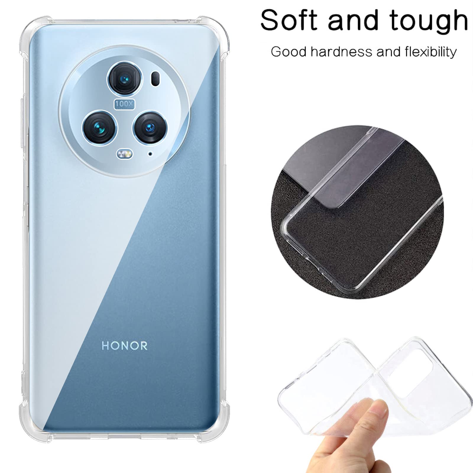 ELECTRO-WEIDEWORLD Custodia Cover per Honor Magic 5 PRO 5G, Ultra Sottile Morbida in Silicone Custodia per Honor Magic 5 PRO 5G, Nero