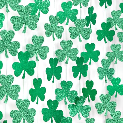 Image of St-Saint Patricks-Day Decorations Shamrock Green-Garland - 35ft St. Patrick's Day Decorations Hanging Decoration Streamers Banner, Baby Birthday Irish Party Decor Accessories Panduola