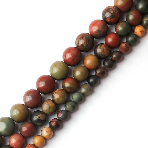Miniatura 3 de Picasso Jasper - Cuentas de piedras preciosas naturales para la fabricación de joyas, 60 cuentas redondas sueltas de 0.236 pulgadas para pulseras y