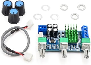 QISUO Dual-Channel Amplifier Board,XH-M567 DC 12-24V 80Wx2 Digital o TPA3116D2 Treble Bass Regulating Preset Pre Dual-Channel Amplifier Board