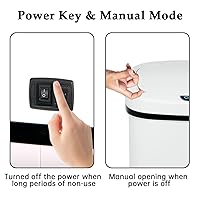 Vista 3 de Bote de basura automático de 13 galones para cocina, fácil de limpiar, de acero inoxidable de 50 L, sensor de movimiento cepillado, impermeable