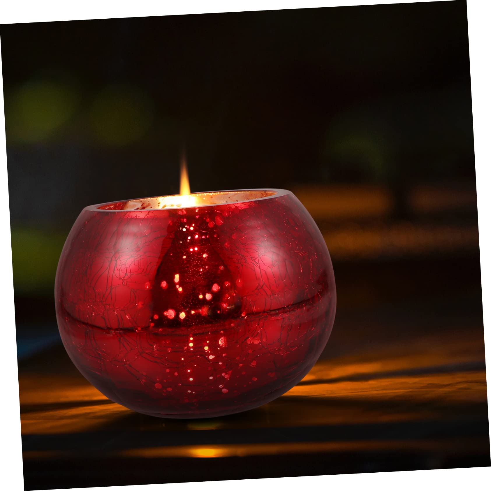 Portavelas de Té de Vidrio Rojo para Hogar, Decoración Creativa | Cristal, Ambiente Relajante, Opción para Obsequio y Elaboración de Velas Aromáticas
