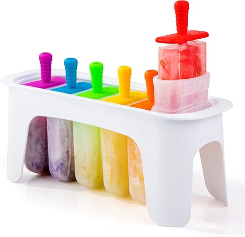 Paletas de helado de silicona arcoíris, de fácil liberación, grandes y sin BPA