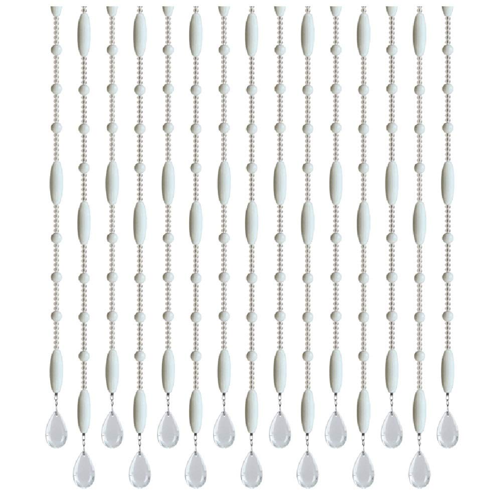 Rideau de séparation en perles de porcelaine blanche sur mesure pour porte de chambre