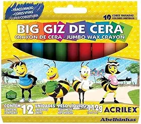 Gizão de Cera (Big Giz) 12 Cores Acrilex