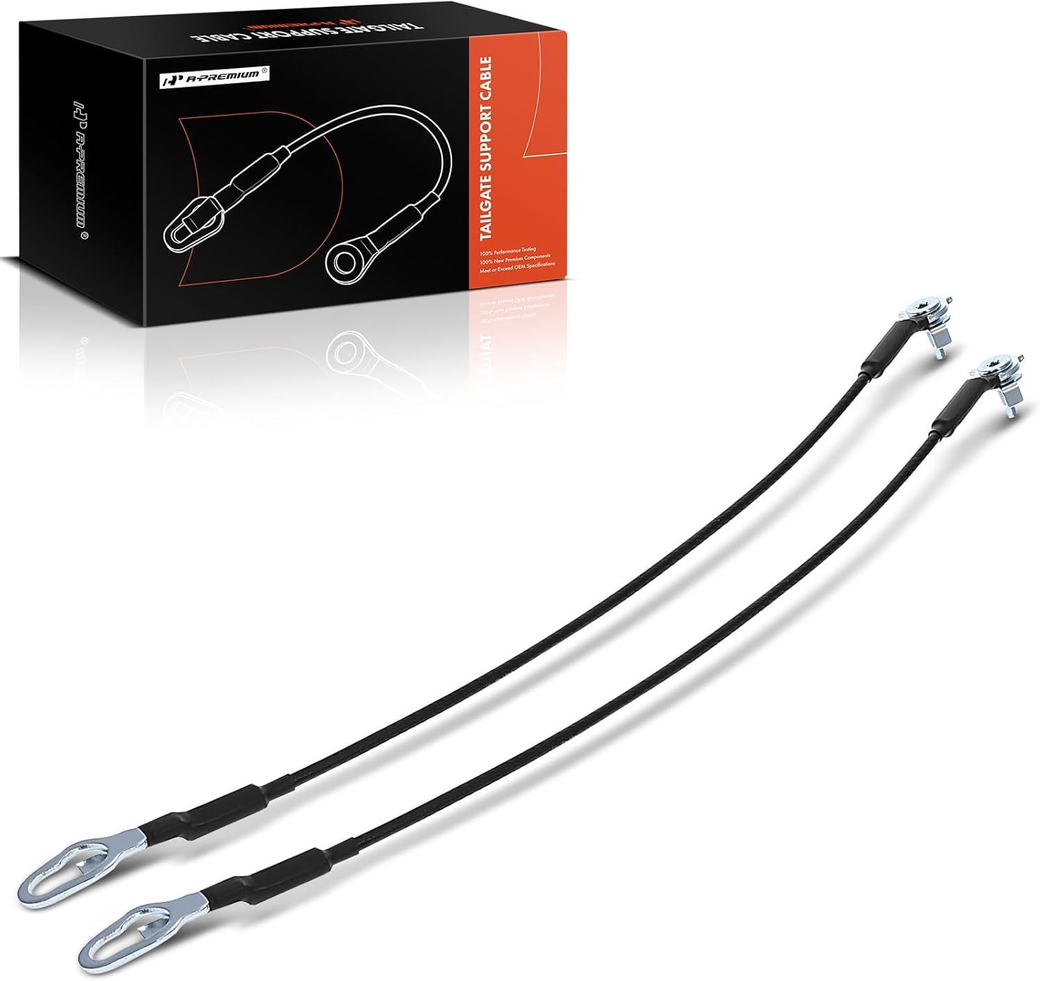 A-Premium Tailgate Support Cable Compatible with Ford F-150 F150 2015-2023, 22.05 Inch, Rear Tailgate Driver and Passenger Side, 2-PC Set, Replace# FL3Z9943053A, FL3Z9943052A