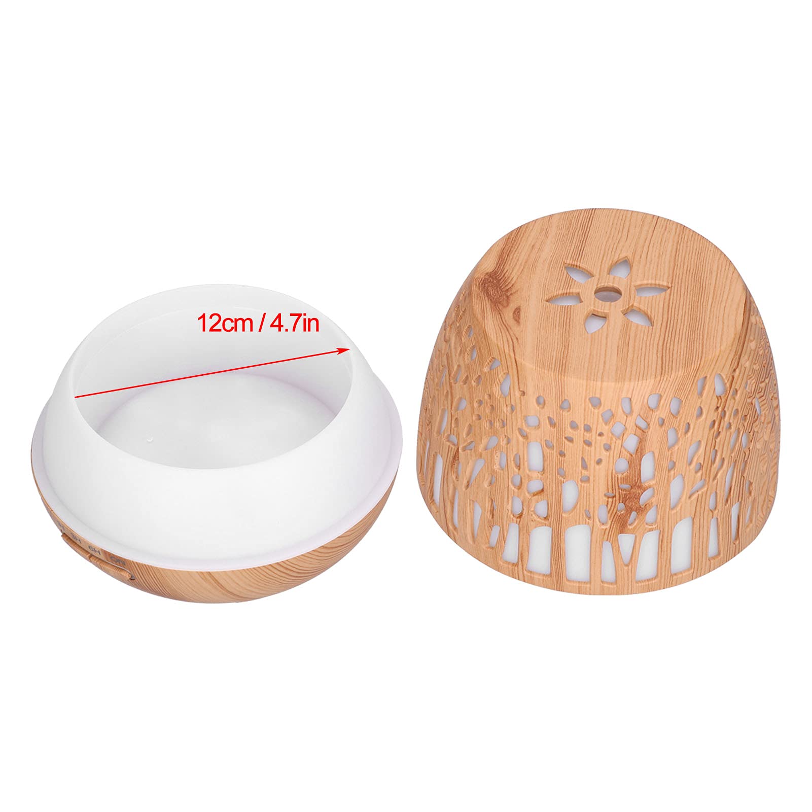 lyrlody Diffuseur d'arômes 400 ML, Diffuseur d'huiles Essentielles PP ABS Grain de Bois, Prise USB avec Brume Silencieuse 36 DB, Lumière 7 Couleurs, Minuterie 8 Heures pour Chambre à Coucher,