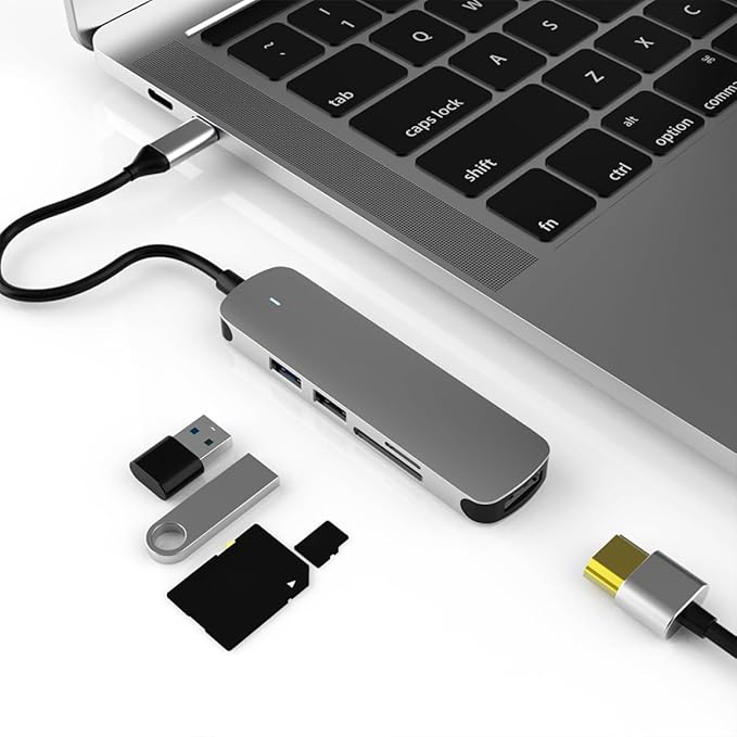 Hub USB Tipo C Gadpipparty Multipuerto Aluminio 5 Puertos miniatura 5