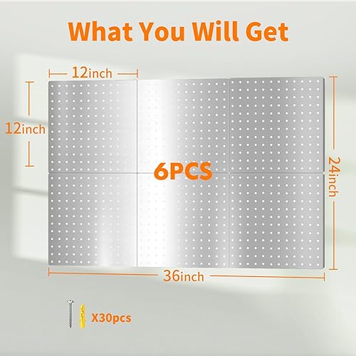 Miniatura 23 de FZK Tablero de clavijas, kit organizador de pared de 74 piezas de metal. Tablero de clavijas resistente, tableros de clavijas, tablero de clavijas