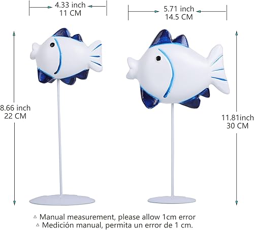 Miniatura 3 de Estatua de madera de pez falso, decoración del hogar de la granja del océano, adecuada para soporte de exhibición de adornos, gabinete de TV,