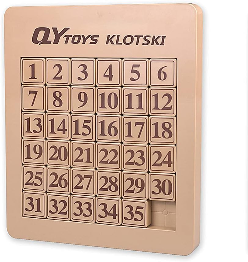 LiangCuberQY Toys 6x6 Klotski Puzzle Magnetic Sliding Number Puzzle ABS Brain Teasers Toy Tangram Jigsaw Intelligence (35-Digit Version)