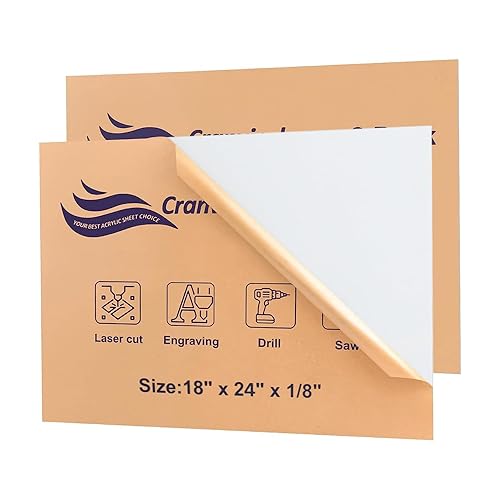 Hojas acrílicas blancas de 18 x 24 x 18 pulgadas, paquete de 2 láminas de plexiglás fundido blanco alternativo para letreros de bricolaje, proyectos