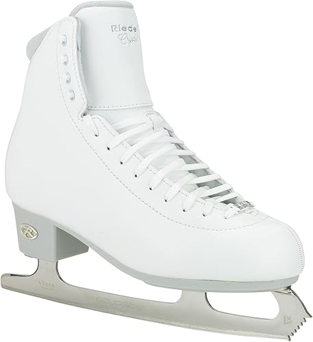 Riedell Crystal - Patines de hielo para adultos para mujeres y hombres, patines de hielo elegantes y competitivos con forro Dri-Lex que absorbe la