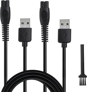 Lote de 2 Cables de Cargador 5V Compatibles con Philips One Blade 360, QP2734, QP2724, QP1924, MG7930, QP6652, X3001, BG5021, QP2834 y Eléctrico Adaptador