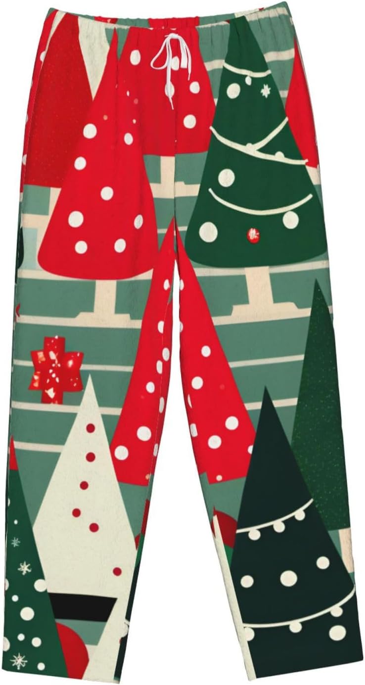 Christmas Trees Print Women'S Flannel Pajama Pants,Soft Warm Pajama Bottoms,Perfect For Holiday Lounging