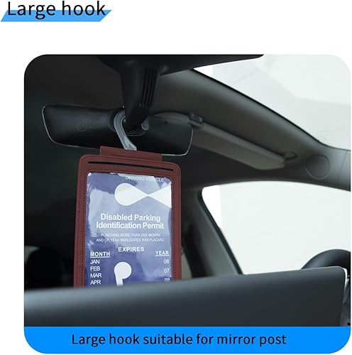 Miniatura 5 de Yuoyar Soporte portátil para discapacitados para automóvil, ultra transparente, protector de placa para discapacitados, funda protectora para colgar