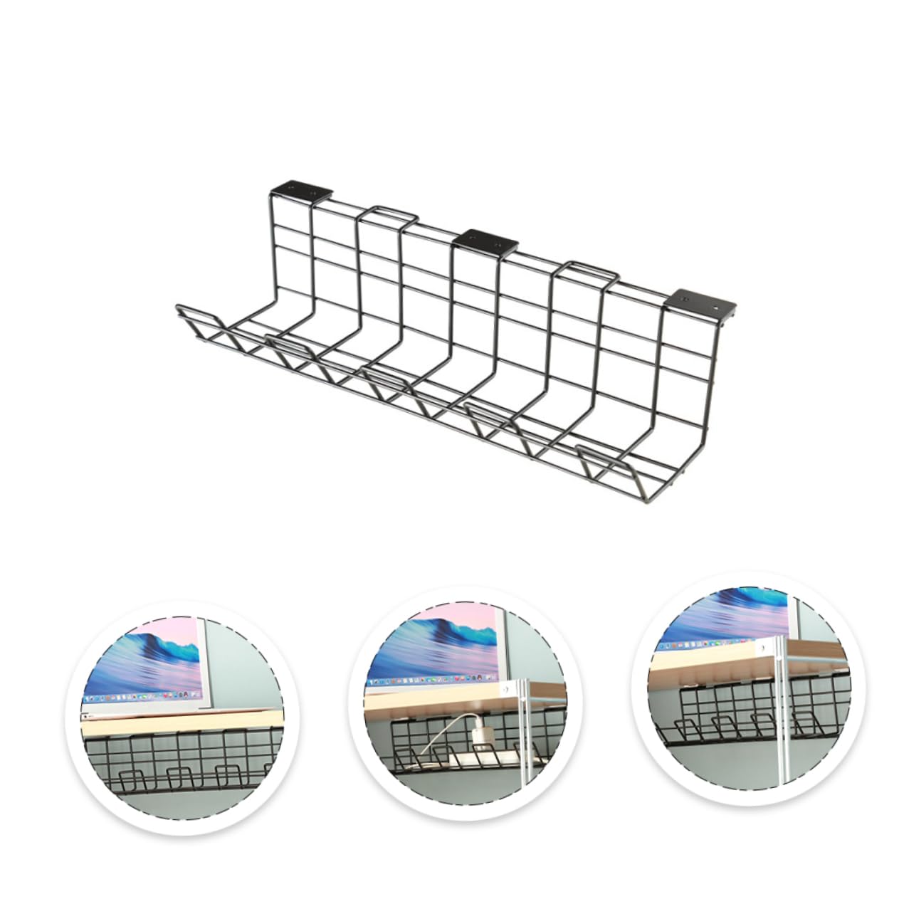 Uonlytech Estante de Almacenamiento de Enchufes para Gestión de Cables Estante de Almacenamiento de Alambre Escritorio Útil Organizador de Cables Hogar