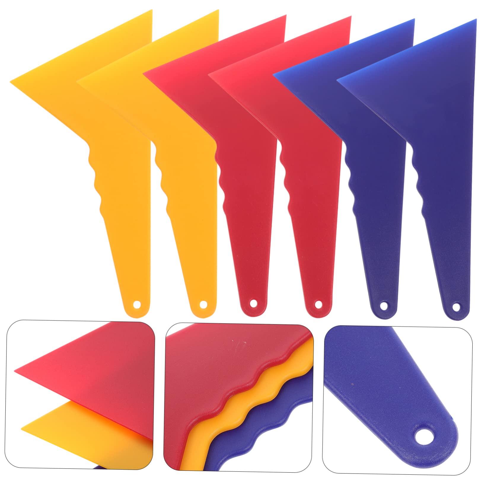 Mikinona 6Pcs Vinyl Squeegee Durable Auto Film Tool for Window Tinting Wallpaper Installation and Removal Flexible Grip for Easy Application