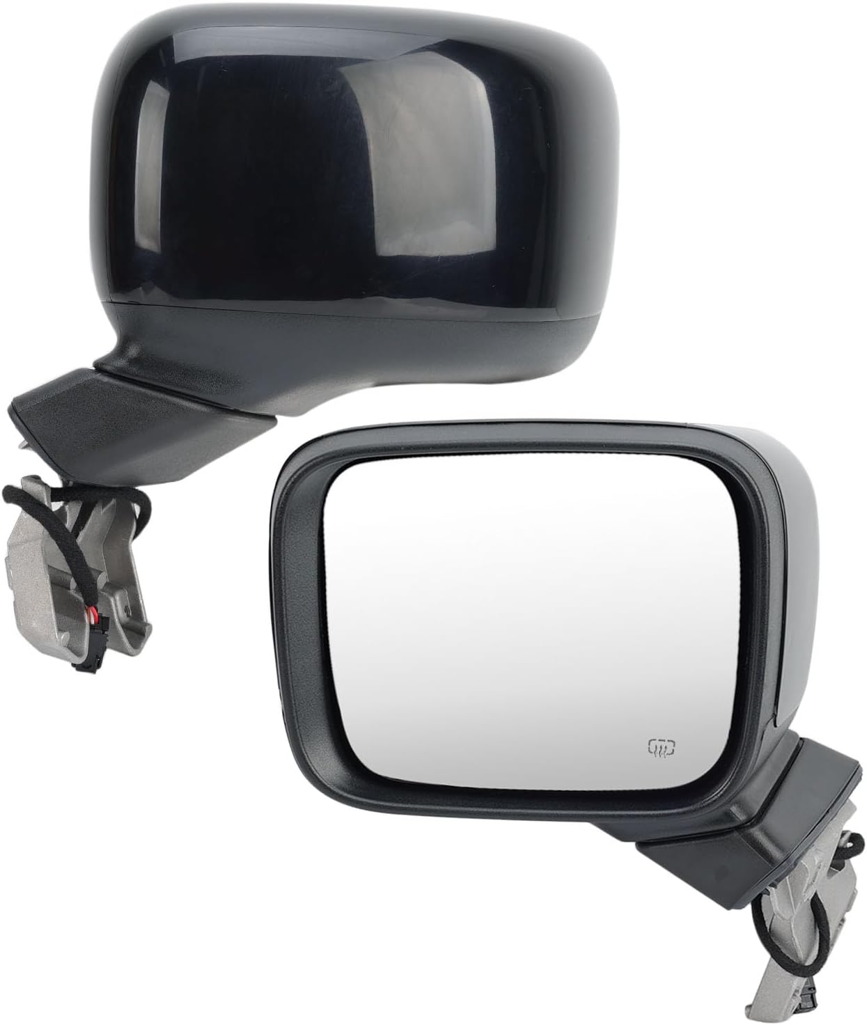 Left Driver Side Mirror Compatible with Jeep Renegade 2015-2025 Heated Manual Folding Power Glass Paintable Black