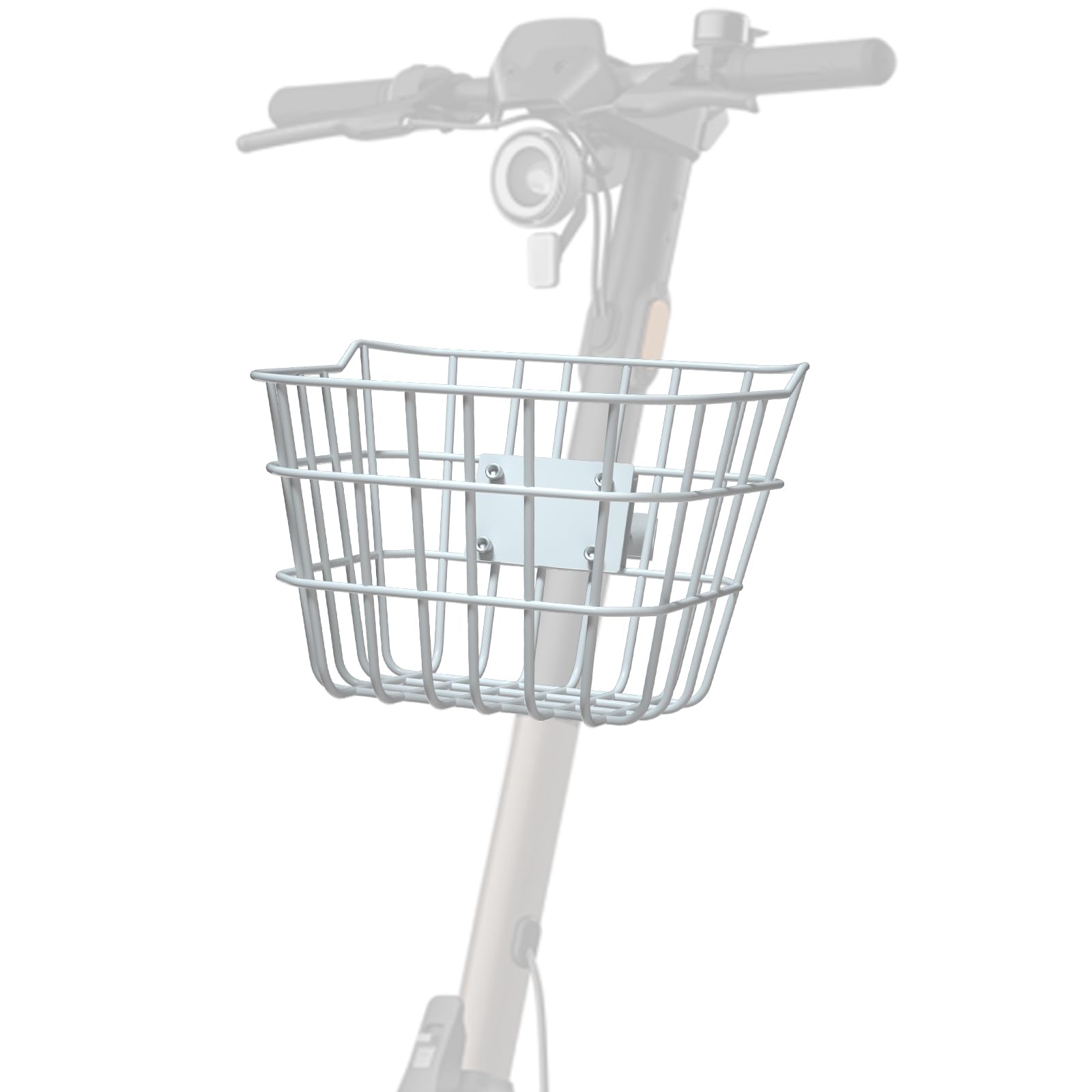 Front Bike Basket - Solid Steel Scooter Basket with Fixed Bracket, Rust-Resistant for E-Bike Front Mounting - Compatible with Most Kids' and Adults' Bike on The Market Today