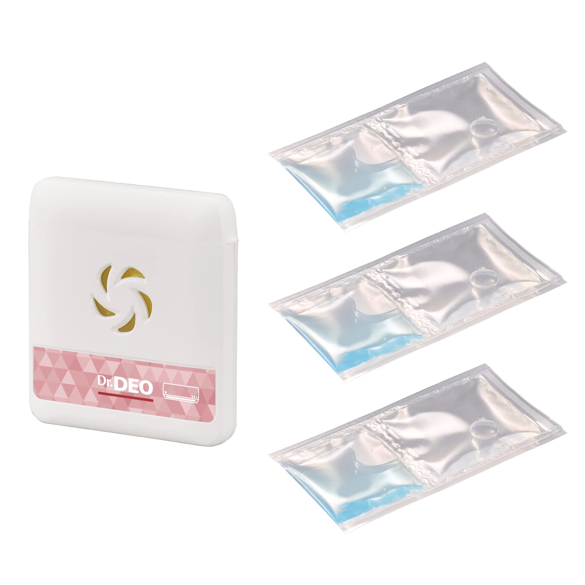 カーメイト 防カビ 除菌消臭剤 【 エアコン 貼付タイプ】 ドクターデオ Dr.DEO 本体 & 詰め替えセット 無香 【約60日持続×3個入り】 DSD21S