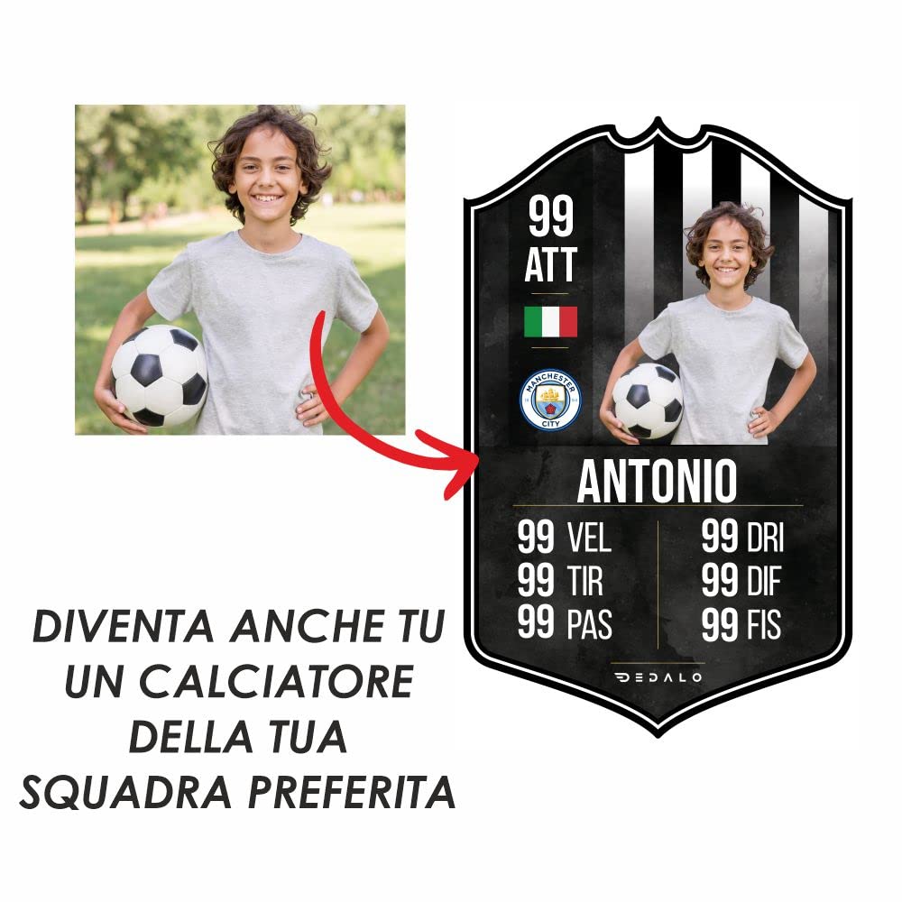 Card Calciatore Personalizzata Stile FUT con Foto Scudetto Statistiche Regalo Calcio